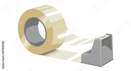 Clear Adhesive Tape Roll with Dispenser, Supplies