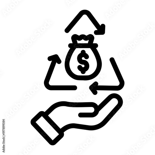 Cash Flow Line Icon