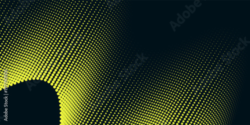 yellow wavy halftone background. Dots pop art sport style vector illustration.