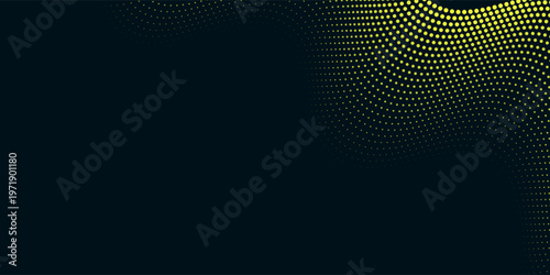 yellow wavy halftone background. Dots pop art sport style vector illustration.