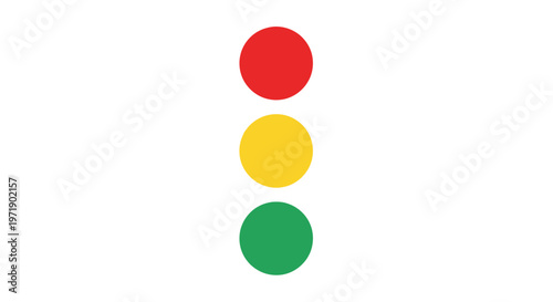 Red yellow green traffic light signal with three circles