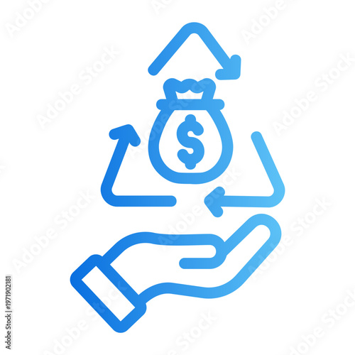 Cash Flow Line Gradient Icon