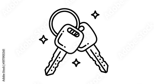 Illustration of two keys with a padlock symbol conveying security, access, and protection concepts.