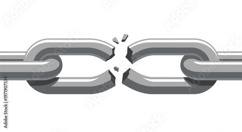 Broken Metal Chain Illustration for International Workers Day Concept