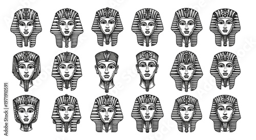 Egyptian Pharoah Headdresses Collection: Ancient Royalty Masks