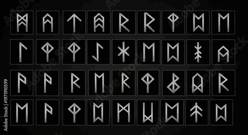Elder Futhark Runes Alphabet Chart - Ancient Germanic Symbols