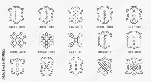 Embroidery Stitches Set: Saddle, Running, Back, Maze & Cross Stitches