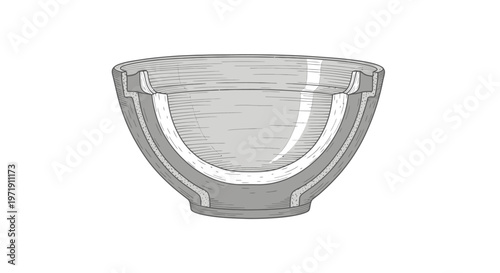 Empty Glass Bowl Illustration