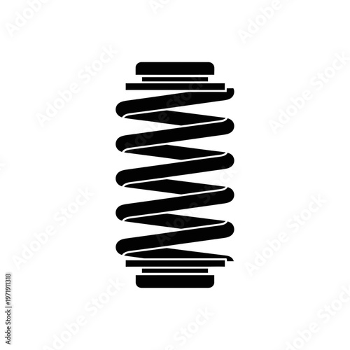 Black coil spring metal object.