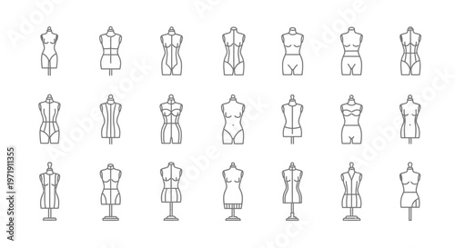 Fashion Mannequin Set: Diverse Styles and Silhouettes for Design