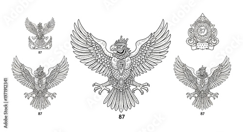 Heraldic Eagle Crests and Emblems Collection