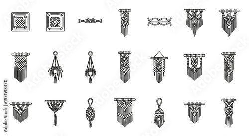 Macrame Wall Hanging Collection: Bohemian Decor Elements