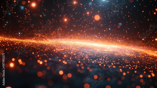 Vibrant cosmic scene with glowing particles in space (1)