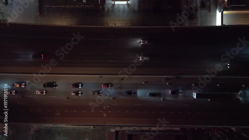 Traffic on the San Antonio Highways (281) at Night time. All near River Walk, Alamo Dome and Pearl District- Downtown San Antonio.
