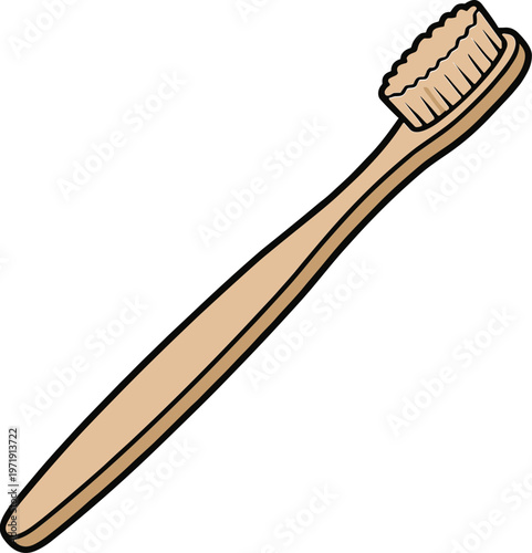 An illustration shows a toothbrush with bristles and a handle.