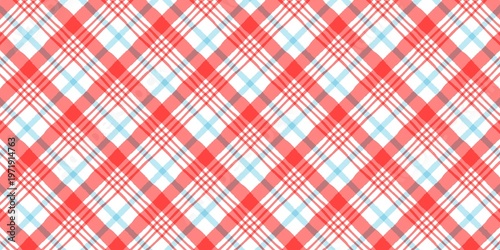 Argyle plaid pattern with red and blue watercolor lines. Classic red and blue tartan background for textiles, wrapping paper, and digital wallpapers.