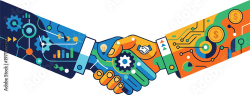 Successful handshake after completing business project