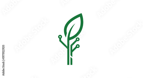 Green Technology Leaf Logo Symbolizing Eco-Friendly Innovation.