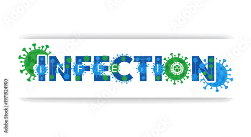 Infection text with virus illustrations, healthcare concept