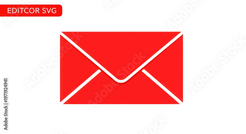 Red Envelope Icon on White Background