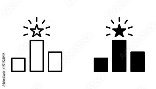 Winner podium icon set. Competition icon sheet multiple style collection. place award stand sports competition trophy  Vector illustration.