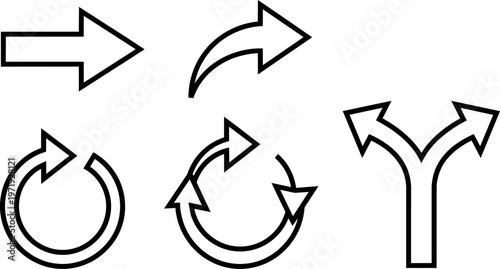 Black Arrows Directional Symbols.