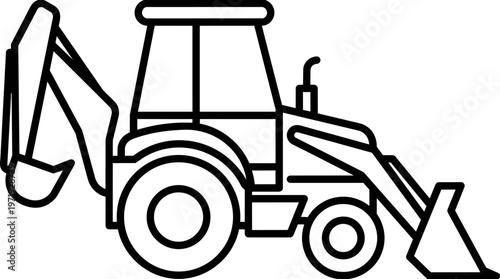 Backhoe Loader Construction Vehicle.