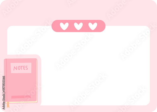 Cute School Label with Hearts Stuff Frame