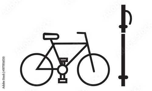 Bicycle and trekking pole icon