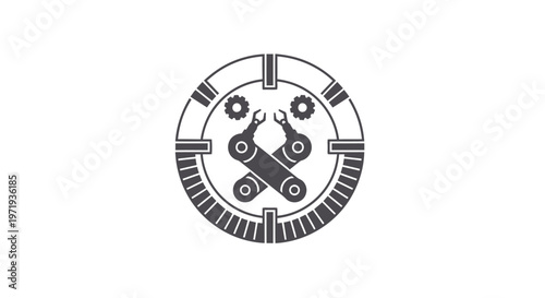 Mechanical Tools Crossed in a Target Symbol for Repair and Maintenance.