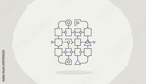 Intricate Diagram Depicting Complex Processes and Interconnections.