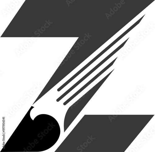 vector is monogram letter Z and Hawk bird drove. Abstract, elegant, unique
