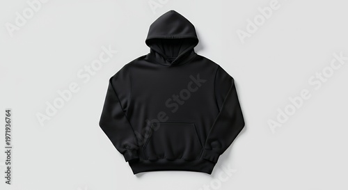 Isolated simple black kangaroo hoodie on a light background mock up for brand or design hoodie mockup clothing design fashion casual hoodie isolated blank apparel cotton template