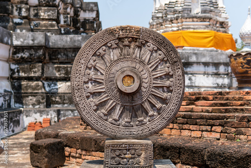 traditional thai buddhist art in temple