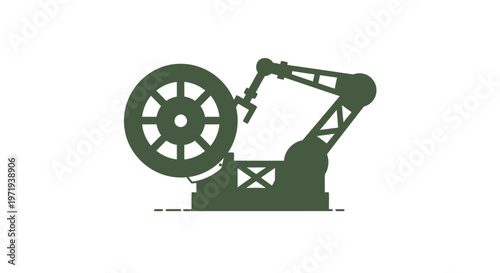 Industrial Robot Arm Holding a Wheel - Automation and Technology Concept.