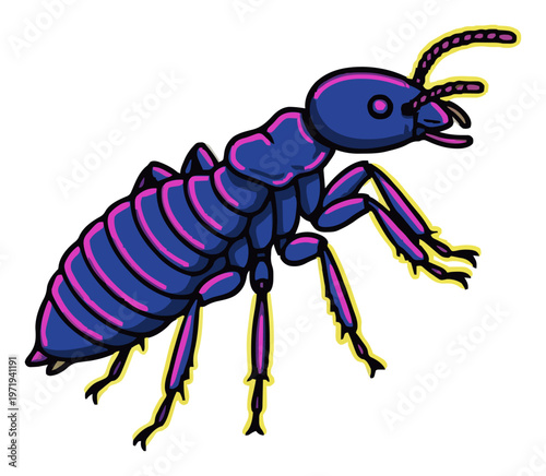 Minimalist continuous line art termite icon. Generative AI