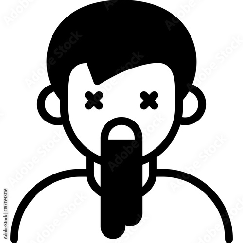 vomiting icon illustration design with solid