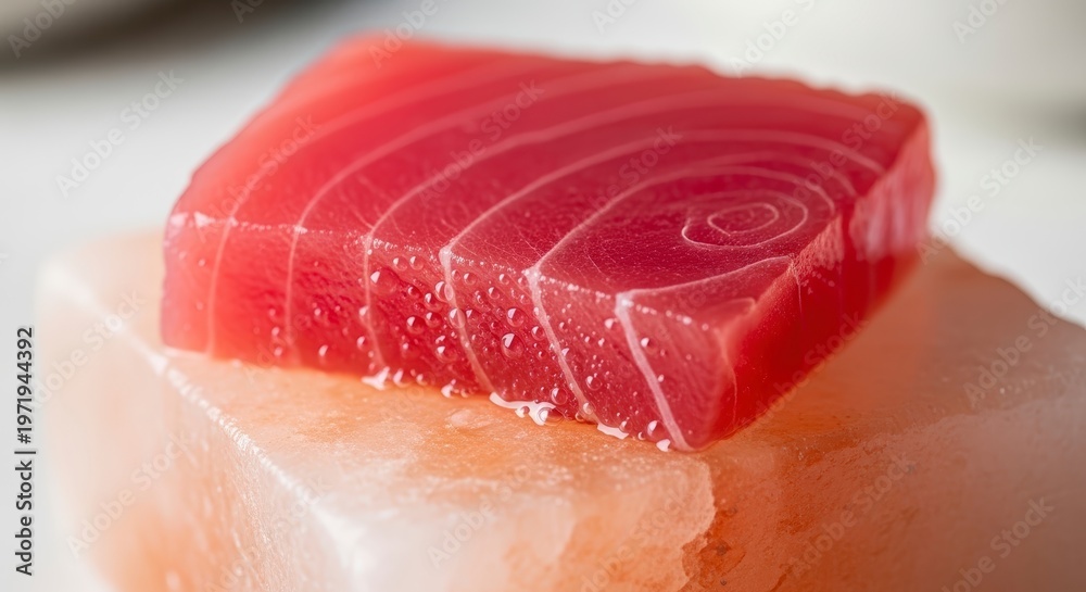Fototapeta premium Raw Tuna Sushi on Rice Block.