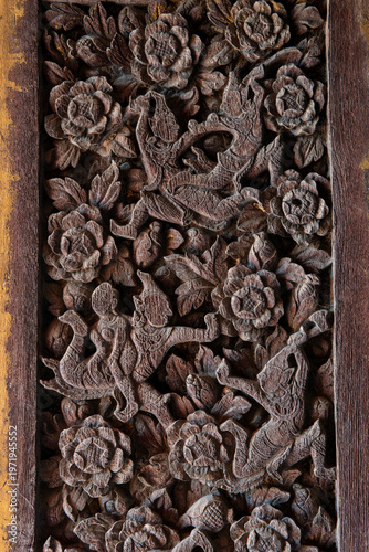 Texture Art on brick and wooden material
