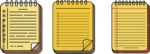 Spiral bound notepads on transparent background for writing and notes.