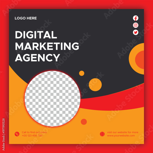 Modern Digital Marketing Agency Social Media Post Design | Creative Business Promotion Banner