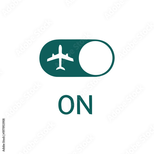 Airplane mode toggle switch in the ON position, indicating active flight settings.