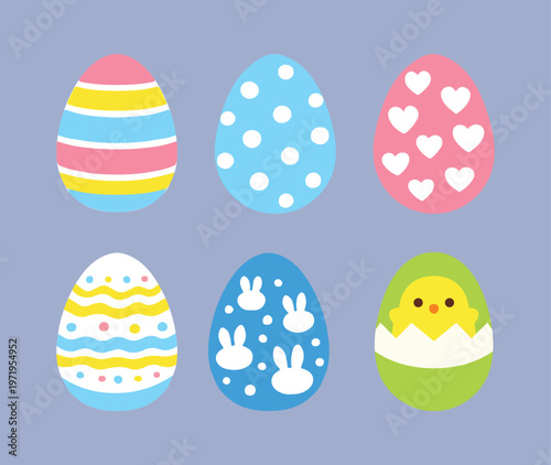 cute colorful easter egg with motif