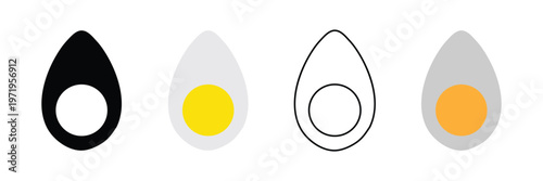 Easter eggs icon set. Set of decorated ester eggs vector. Spring easter black and white egg elements. Vector Illustration . EPS 10 .