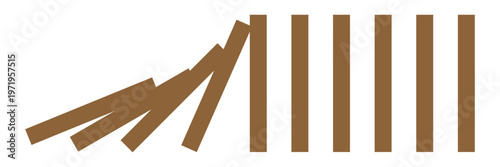 Falling dominoes on white background. domino effect sign. flat style . Vector Illustration . EPS 10 .