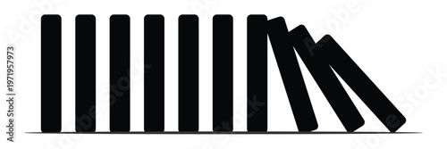 Falling dominoes on white background. domino effect sign. flat style . Vector Illustration . EPS 10 .