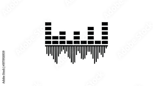 Audio sound waveform animation on a white background