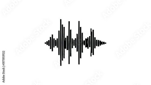 Audio sound waveform animation on a white background