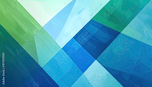 Abstract geometric composition of transparent overlapping shapes