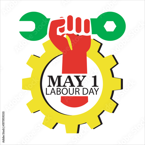 May 1st Labor Day celebration is international workers' day, isolated on transparent background. May 1st vector illustration